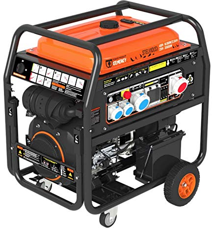 GENERGY Tools.de - Generatore professionale a benzina Stelvio, 50 l, 22,5 kVA 18.000 W/18 KW su 400 V, 3 x 6000 W su 230 V, generatore di corrente professionale a benzina, interruttore di