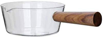 Sywlwxkq Ciotola per zuppa con Manico in Stile Giapponese, Ciotole per zuppa in Cristallo e Legno Cucina Riscaldamento a Fiamma Aperta per tagliatelle Latte Colazione Macedonia di frutta-600ML