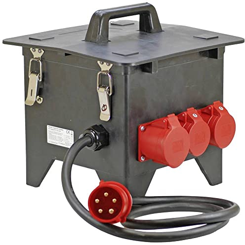 Ehmann PROFI Baustellenverteiler-Box mit FI/LS, Made in Germany, 6 Ausgänge (1 x CEE 32 A / 2 x CEE 16 A / 3 x 230 V~), 2 m Zuleitung H07RN-F 5G 6,0mm², IP54, K2, BGI-GUV-I608