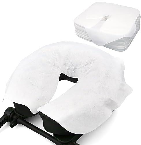 Luriseminger 500 stycken engångskuddar för nackstöd på massagestolen, engångsdukar för massagesäng, lämplig för alla massagesängar, massagebänkar, massagebord och terapistolar