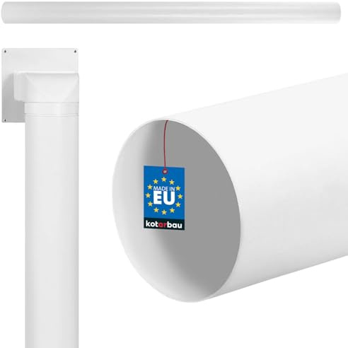 KOTARBAU® Lüftungsrohr ⌀ 100 mm, Rundrohr 150 cm lang, PVC Rohr, Weiß | Abluftkanal für Rundrohrsystem, Kanal für Lüftungsanlage rund, Abluftrohr 100 mm, Lüftungskanal, Rundkanal aus Kunststoff