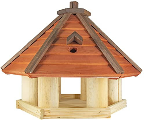 Vogelhaus zum Aufhängen - Vogelfutterhaus ohne Ständer - Futterhaus für Vögel - Vogelhäuser aus Holz - robuster Vogelhäuschen für Garten und Balkon - 48x49x45 cm