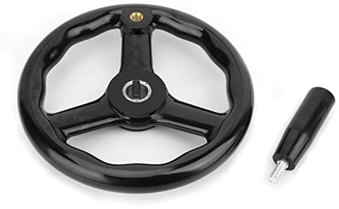 YWBL-WH Volante de Torno 200 * 18mm Rueda de Mano Baquelita 3 Radios Volante de Torno con para Fresadora Herramienta, Perillas de Control