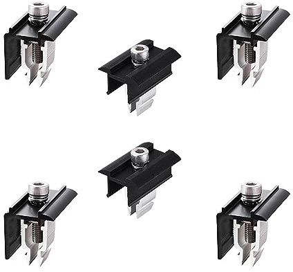 Befestigung Solarmodul Halterung Endklemme Mittelklemmen Verstellbare, Mittelklemme vom Typ Bremssattel 2 Stück & Endklemme 4 Stück, Verbinden 2 Solarpanel für gerahmte Modulhöhe 30mm-45mm (6pcs)