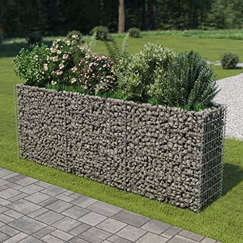 Gabionen Wandgitter Stabmattenzaun Gabionen-Hochbeet Verzinkter Stahl 270×50×100 cm Ideale Lösung für platzsparendes Gärtnern und gesunde Pflanzen