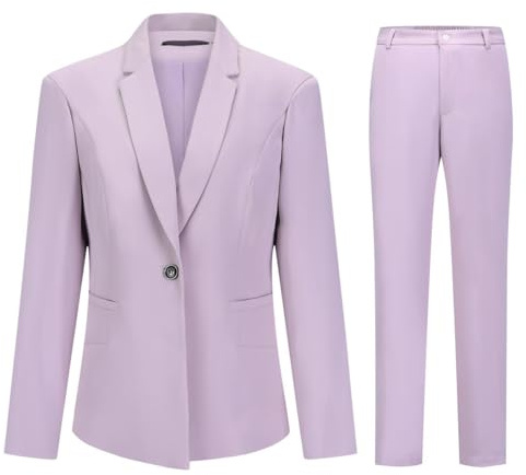 YUNCLOS 2-teiliges Büroanzug-Set für Damen, Business-Anzug, schmale Passform, Blazer-Hose