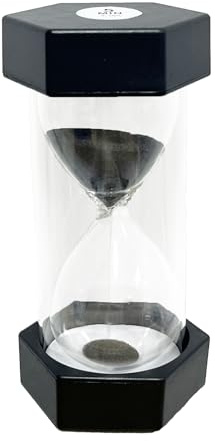 Sanduhr-Timer, Küchentimer, Sanduhr, visuelle Hilfe für Spiele, Küche und Training, 5 Minuten, Schwarz