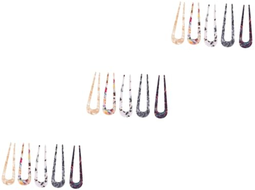 Housoutil 15pezzi U-shaped Hairpins Acetate Simple Vintage Hair Accessories for Elegant Updos and Chignons Random Colors