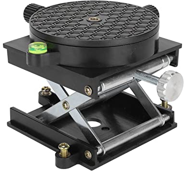 gernie Hebeplattform, um 360° Drehbar, 6,5 Cm Erweiterbare Scheren-Hebebühne, Labor-Hebetisch aus Aluminiumlegierung, Robuster Labor-Scheren-Labor-Hebeständer