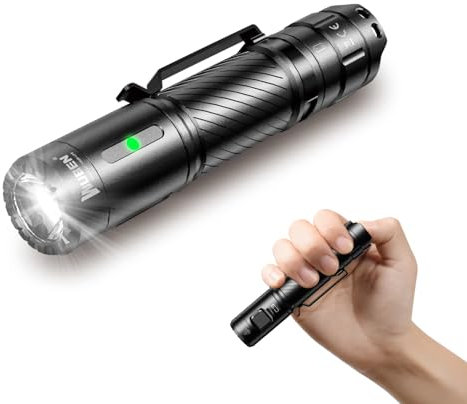 WUBEN C3 LED Torche Super Bright Rechargeable 1200 Lumens, Tactical Mini Flashlight Powerful Torch Battery Powered, IP68 Waterproof Pocket Handheld Flashligh for Camping, Hiking, Emergency
