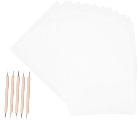 CORHAD Transfer-kohlepapier Graphit-transferpapier Mit Transparentpapier Und Doppelseitigem Punktierstift Für Holz Papier Kunst Bastelnachzeichnen Übertragen Gemälde Brandmalen