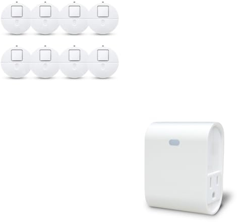 Modern Ultra-Thin Window Alarm 8 Packs + Zwave Smart Light Dimmer Outlet