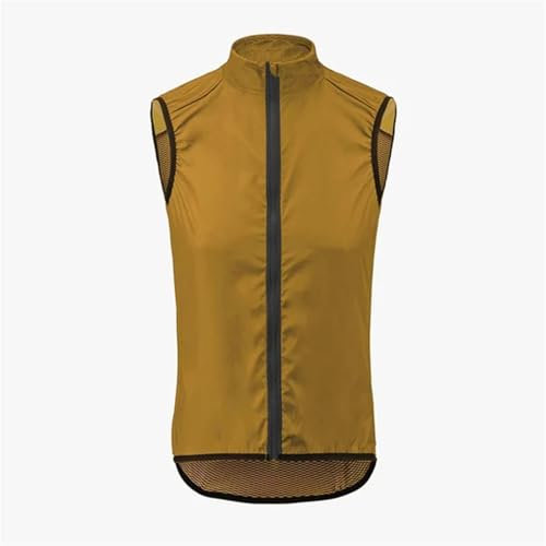 YGLEEULI Fahrradweste Herren Sommer Herren Fahrradweste Winddicht Wasserdicht Fahrradmantel Ärmellos Fahrradweste Fahrradbekleidung Ultraleicht(Yellow,EU-XXXL)