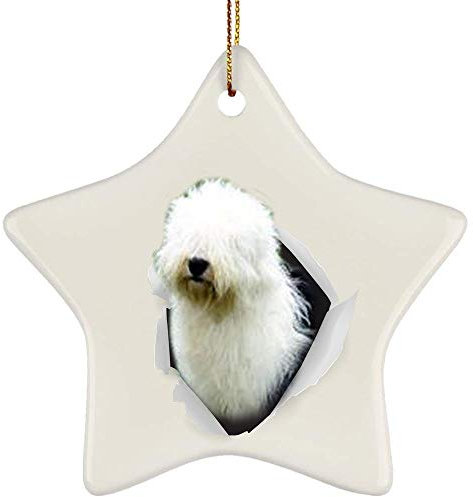 Weihnachtsschmuck Mit Schnur Weihnachtsanhänger Keramik Hängende Ornamente Weihnachten Deko Lustiger Bobtail Blau Kommt Aus Rissiger Wand
