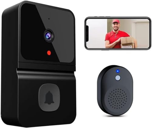 Smart Video Door Bells Wireless WiFi Video Doorbell with Camera Smart Security Doorbell with Cloud Storage, Motion Detection, Two-Way Audio Home Intercom, Rechargeable Batteries, HD Night Vision