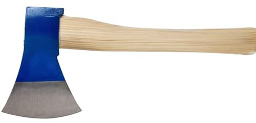 Ascia Spaccalegna con Manico in Legno (600g) Accetta Spaccalegna con Lama in Metallo da 9cm, Ascia da Spacco Legna Portatile per Campeggio, Giardino, Fai da Te e Lavori in Campagna (02151)