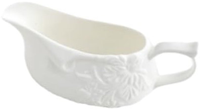 Saucière médiévale française exquise – Casserole en céramique avec motif floral en relief parfait pour les sauces, les sauces et le lait – Élégante carafe pour le divertissement