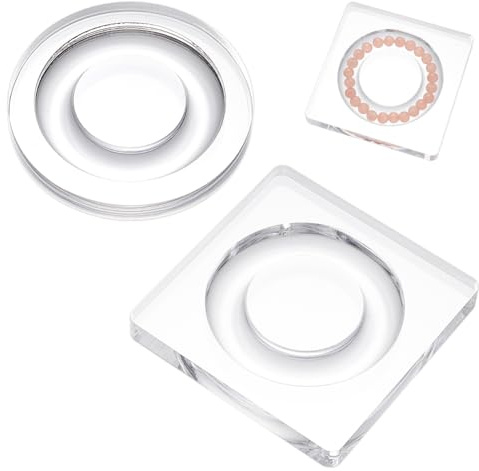NBEADS 2 espositore per Gioielli con Supporto per Braccialetti In Acrilico, Organizzatore di Bracciali, Supporto Trasparente per Perline per La Creazione di Gioielli, 10x10x1.15cm