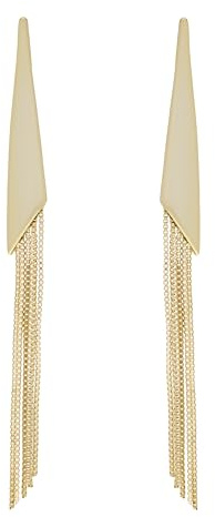 Karen Millen Metallic Fringe Drop Earrings for Women (Gold)