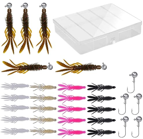25 Pezzi Esca Morbida | Esche | Esca Colata Acque Profonde | Segnali Realistici E Gancio Piombo per Trota Acqua Salata Bass Catfish Crappie Walleye Sea Swamp River