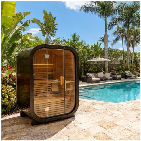 Amocane - Luftdampfsauna für 2-4 Personen, kanadisches Holz-Sauna, traditionelle Holzsauna mit 4,5 kW, ETL-zertifiziert, -63-200 °F (53 x 54 x 79 cm)
