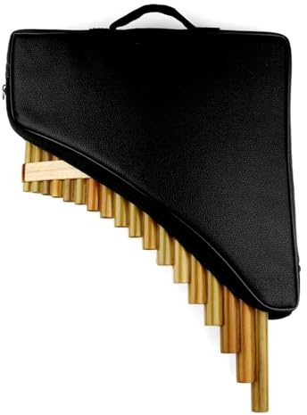 Panflöte Für Erwachsene Traditionelles Musikinstrument Panflöte aus Bambus 18 Pfeifen in F Tonart(Left bk bag)