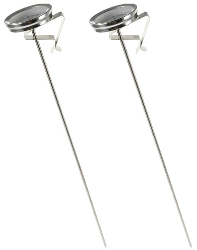 Hemobllo 2 termometri per frittura in acciaio inox, quadrante grande, sensore di temperatura preciso per carne Bbq e olio, termometri da cucina robusti per arrosti, grigliate e friggere