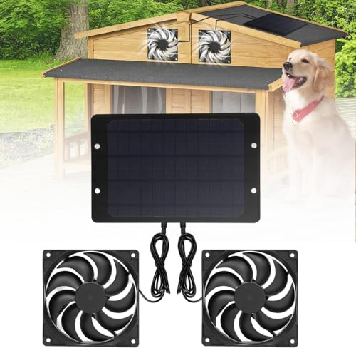KQWVZ Solar Ventilator, 10w Solarpanel Ventilator Mit Solarpanel 12v, Solarpanel Lüfter Set, Solar Lüfter, SolarLüfter Solarventilator Für Kleine Hühnerställe, Gewächshäuser, Schuppen, Haustierhäuser