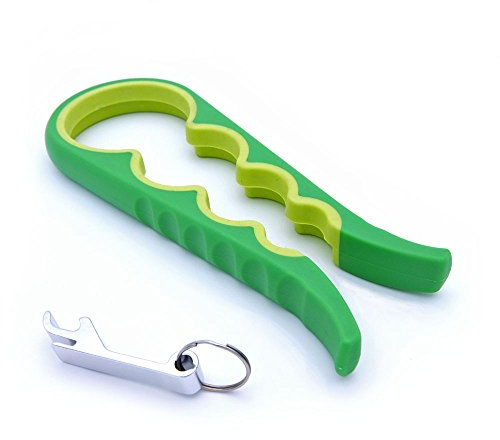 Paizizi Glasöffner und Flaschenöffner, Gummi Deckelöffner für Gläser Senioren Ältere Arthritis Gut Griff, mit Geschenk Bier Flaschenöffner Schlüsselring Metall
