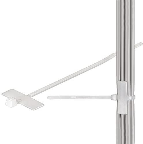 100x Kabelbinder | 100 x 2,5 mm | mit Beschriftungsfeld | Feldgröße: 24 x 8 mm | beschriftbar selbstsichernd | Weiß Transparent | 100 Stück