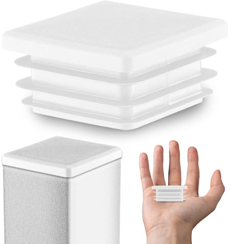 EMFA Lamellenstopfen 40x40 mm Weiß für Vierkantrohre, 5 Stück | Rohrstopfen, Vierkantstopfen, Rohrabdeckung, PE-Kunststoff