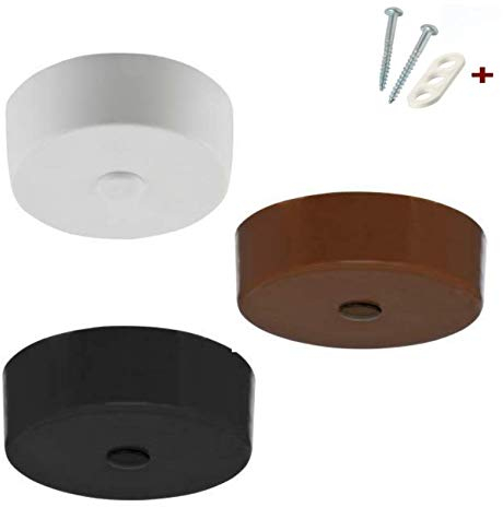 10 x Deckenbaldachin Verteilerdose Baldachin Abzweigdose mit Zentralbefestigung und Montageset (Schwarz)