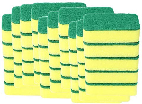 50 x Anti-Scratch Scouring Pads for Scrubbing 4.3 x 2.8 for Scrubbing Kitchen, Dishes, Yellow