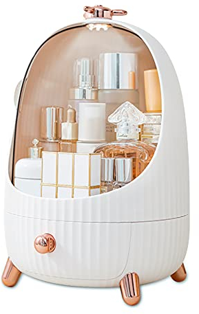 Galatée Organizzatori portatili Scatola portaoggetti multifunzionale antipolvere, forcine per capelli ed elastici Organizzatore di gioielli Scatola di finitura Adatto per bambini o adulti, bianco, M