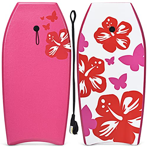 RELAX4LIFE Planche de Bodyboard 41 en Mousse avec Sangle | Bodyboard 105X51X6CM à 8 Motifs au Choix, Idéal pour Adulte Débutant en Mer, Piscine et Surf, Charge Max. 85KG