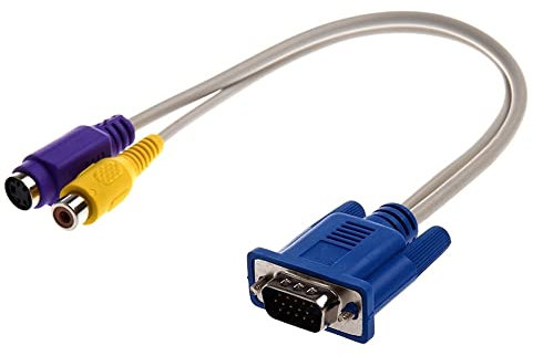 ezqnirk 1 unids 3C-TV-OUT VGA a S-Video/RCA adaptador de cables S-Video Mini-Din Conector de 4 pines RCA Conector Conector VGA VGA 15 PIN Conector Macho
