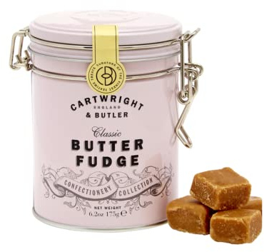 Carpintero y mayordomo | Caramelos De Fudge De Mantequilla | Lata de caramelo inglés Fudge | Fudge De Mantequilla Envase Metálico - 175 Gr. | Caramelos De Caramelo Blando