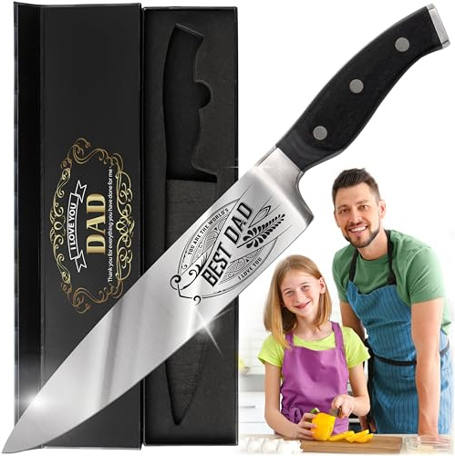 CUTLINX Geschenkset mit 20 cm langen, ultrascharfen Küchenmessern für Vater, Tochter, Sohn und Kinder, ideal zum Geburtstag