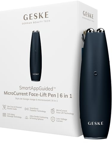 GESKE | SmartAppGuided™ MicroCurrent Face-Lift Pen | 6 in 1 | Skincare Tool mit Mikrostrom | Anti Aging Device | Gesichtsstraffung | Junge Haut ohne Falten | Gerät für das Gesicht