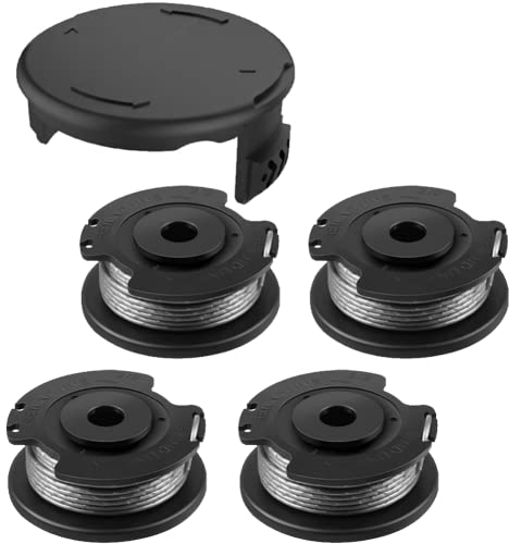 4 Pezzi Bobina a Filo per Tagliabordi +F016F05320 Copertura, Bobina di Ricambio per Tosaerba Φ1,65mm 6m Bobina di Ricambio Nylon per Bosch EasyGrassCut F016800569&F016800385 Bobina di Ricambio