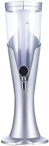 Dispensador de Cerveza con Tubo de Hielo de cámara de Hielo Desmontable, 3 litros, Perfecto for Usar en reuniones, hogares, Bares y dispensadores de Bebidas (Color : Silver)
