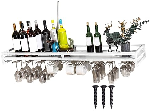 LIGUOYI Weinglasregal Aus Metall Wandbefestigung, Weinglashalter Zum Umhangen Platzsparend Weinflaschenhalter Multifunktional, Aufbewahrung Glashalter Für Familie Restaurant Hotel Bar