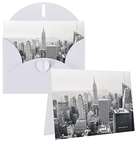 Schwarz-weiße New York Print Grußkarte Dankeskarte Personalisierte Geburtstagskarten Blanko-Karten Mit Umschlägen Für Hochzeiten Einladung Alle Anlässe