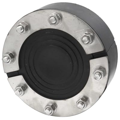 WITTKOWARE Mauerdurchführung 145 mm | Ringraumdichtung für 1 Kabel oder Rohr 32-90mm | Druckdicht bis 1,5 bar & wassersicher | EPDM Gummidichtung mit Edelstahl-Druckplatten