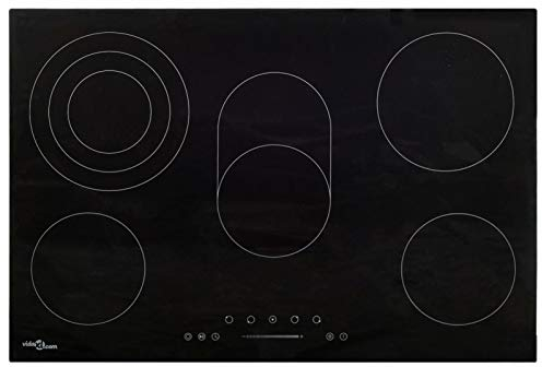 Camerina Vitrocerámica con 5 quemadores Control táctil 90 cm 8500 W Placa De Gas Natural Quemadores Cocina Gas