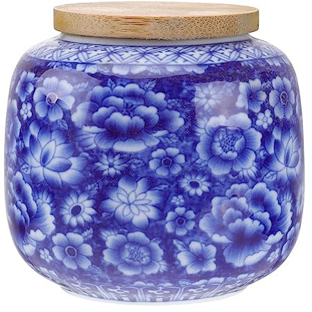 DEARMAMY Ceramic Tea Canister Lid Stylish Sealing Tea Storage Pot Food Storage Container for Kitchen Elegant Design Non-absorbent High Hardness for Home Use