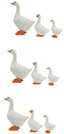 POPETPOP 9stücke Teiliges Gänse-Figurine Aus Resin Dekorative Gartenfigur Für Miniatur-Animal-statuen Süßes Design Für Garten Langlebig Und Vielseitig Einsetzbar