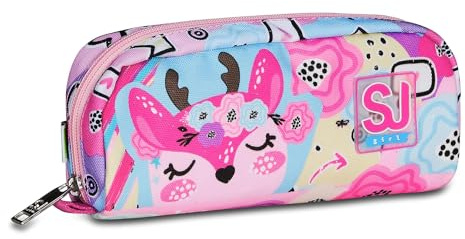 SJ Gang Portapenne Scuola, Rosa, PinkHugs, Bustina con Scomparto Unico Porta Penne, Accessori Zaino, Medie, Superiori, Bambina