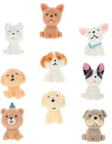 Hohopeti 9-teiliges Haustier-Hunde-geburtstagsdekorations-Miniatur-welpenfiguren-Set Hund Tierfiguren Hundefiguren Spielset Wohnkultur