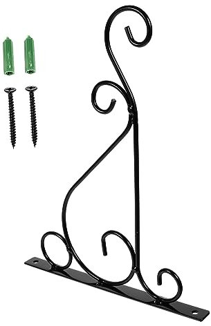 Support Mural pour Plante Suspendue en Fer Noir, Rustproof et Robuste